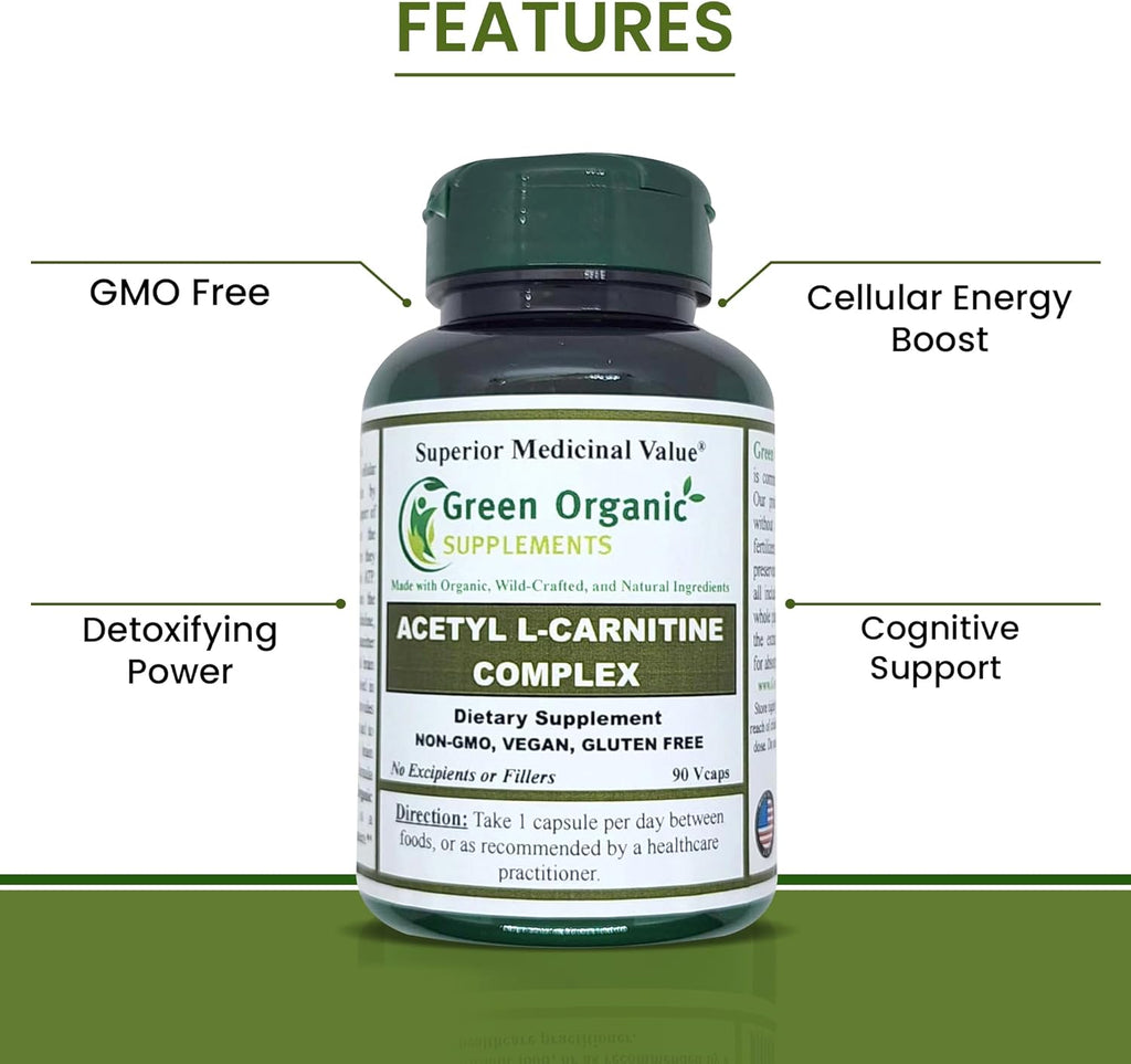Acetyl L-Carnitine, Carnitine, ALC, High Absorbable, Non-GMO, Gluten-Free (Pack of 4)