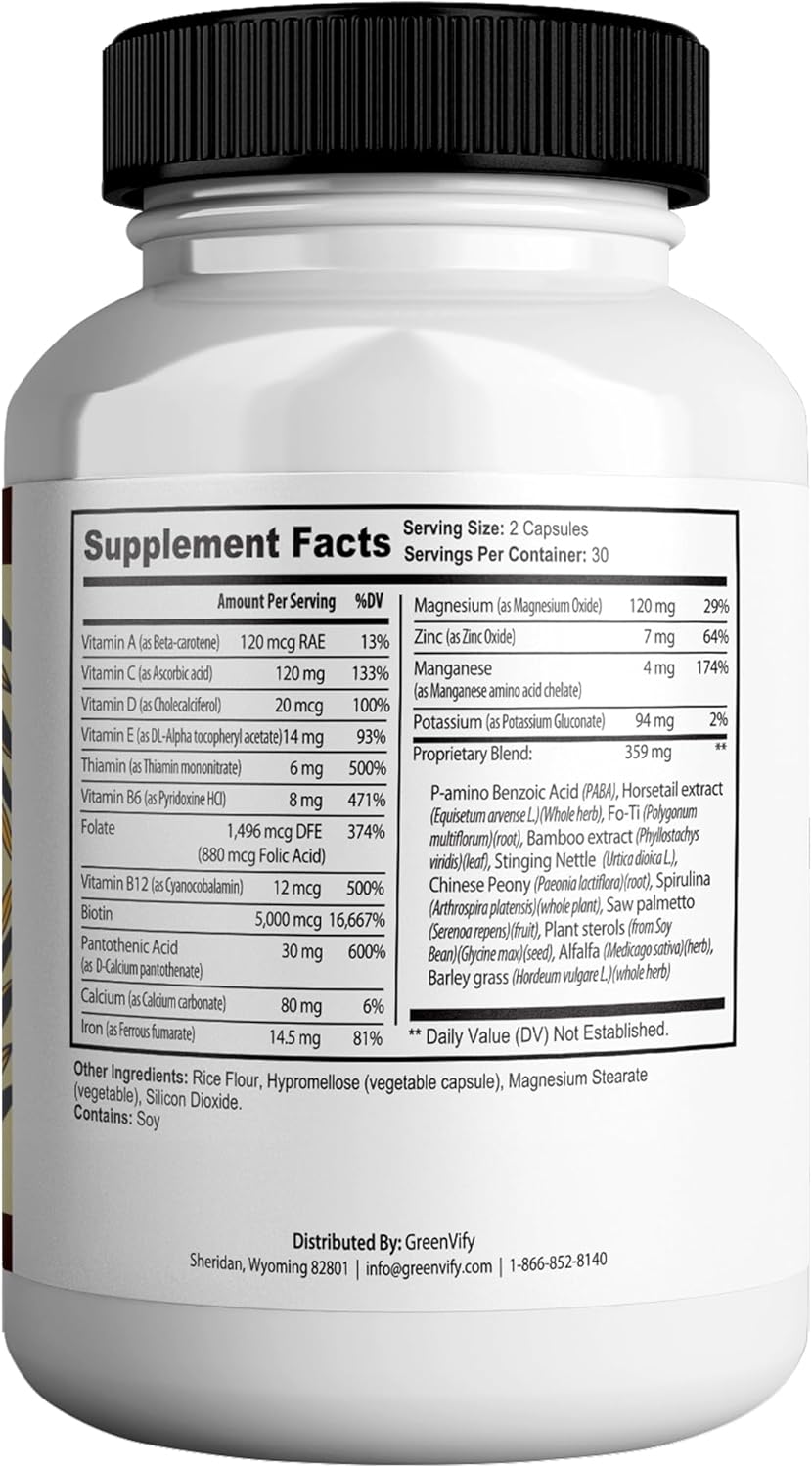 AppaNail MAX Hair Skin & Nail Supplement, 60 Capsules, with Biotin 5000mcg, Vitamins, Minerals & Herbal Complex (3)
