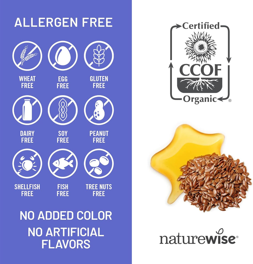 NatureWise Flaxseed Oil 1,242 mg, Fish Free Omega 3 6 9 with 720mg ALA, Dietary Supplement for Heart Health Support - Organic, Cold Pressed, Non-GMO - 240 Softgels[8-Month Supply]