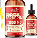 Liposomal Berberine Supplement - 3000mg Berberine Complex Activating AMPK, Berberine HCL Liquid Drops with Ceylon Cinnamon, Green Tea, Bitter Melon, Turmeric and Prebiotic Blend-for Women & Men