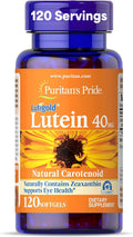 Puritan's Pride Premium Lutigold™ Lutein Carotenoid 40mg with Zeaxanthin for Men and Women, Dietary Supplement for Eye Health Support, 8 Month Supply, 120 Easy-to-Swallow Softgels