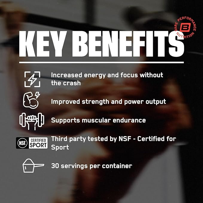 BARE PERFORMANCE NUTRITION BPN Flight Pre Workout, Supports Energy and Mental Focus, Improved Endurance & Muscle Pumps with CarnoSyn® Beta Alanine, Mango, 30 Servings