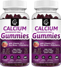 Calcium Magnesium Zinc Gummies with High Absorption Magnesium Glycinate Potassium - Plant Complex Calcium Magnesium 2:1 Ratio, with D3 Sea Moss for Bone, Muscles, Immune & Sleep Support, Vegan-2 Pack