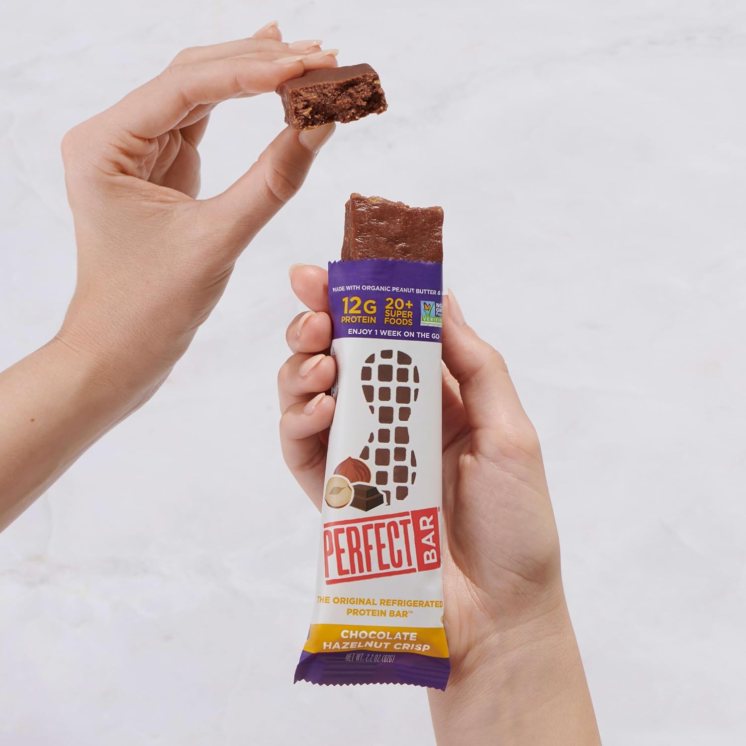 Perfect Bar Original Refrigerated Protein Bar, Chocolate Hazelnut Crisp, 2.3 Ounce Bars, 8 Count (Pack of 3)
