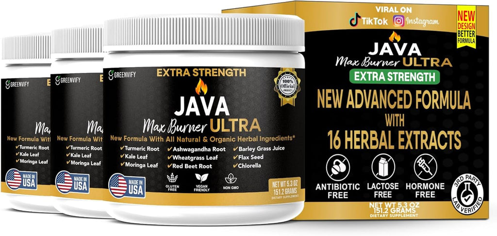 Java Max Burner Ultra Extra Strength, Natural & Organic Herbal Ingredients, 5.3 oz (3)