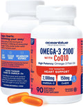 Oceanblue Professional Omega-3 2100 with CoQ10 – 90 ct – 2 Pack – Triple Strength Fish Oil Supplement with High-Potency EPA and DHA, and CoQ10 – Orange Flavor (60 Servings)
