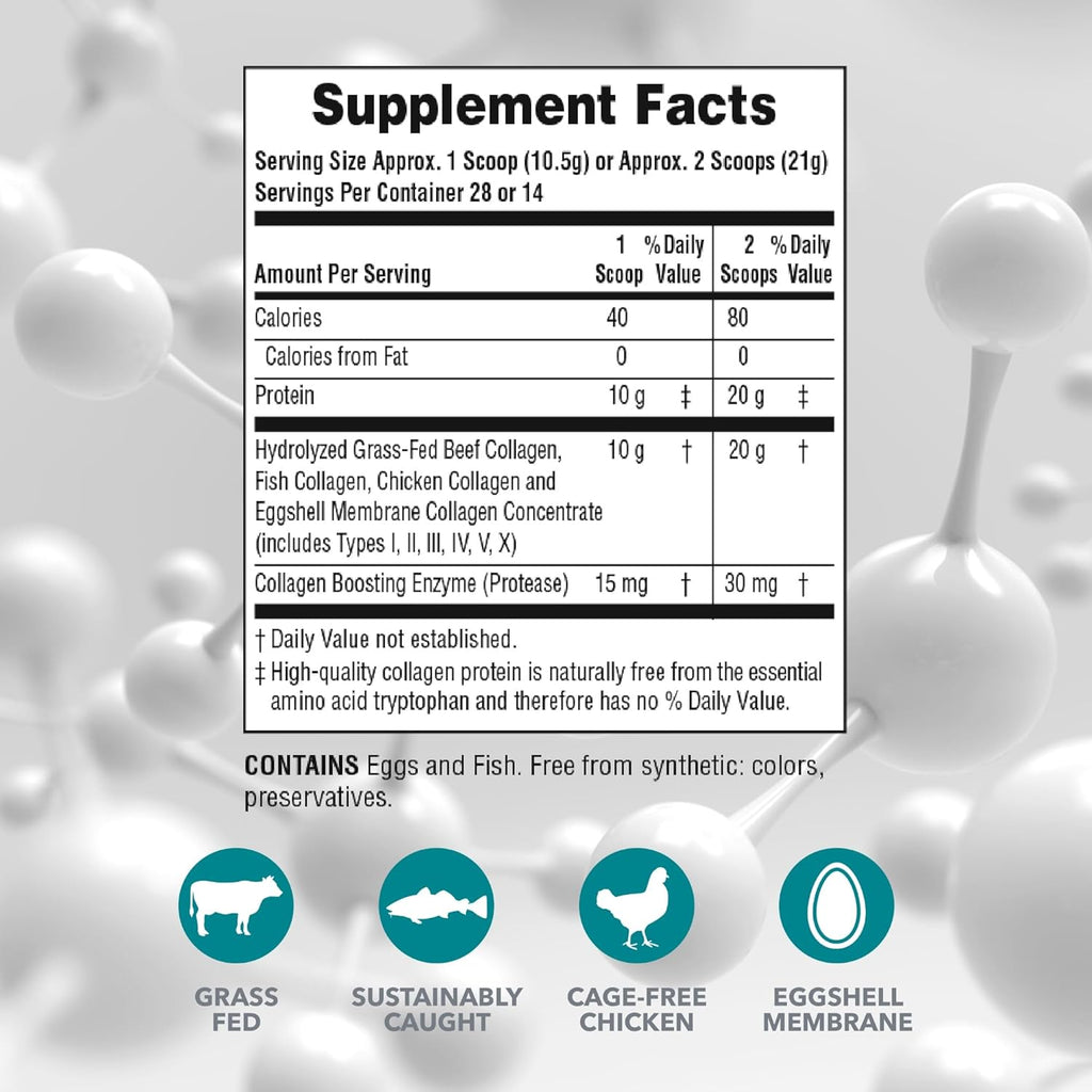 Natures Plus Collagen Peptides - 0.65 lbs Powder, Pack of 2 - Hair, Skin, Nail & Joint Health, Immune System Support - Non-GMO, Gluten Free - Up to 56 Total Servings