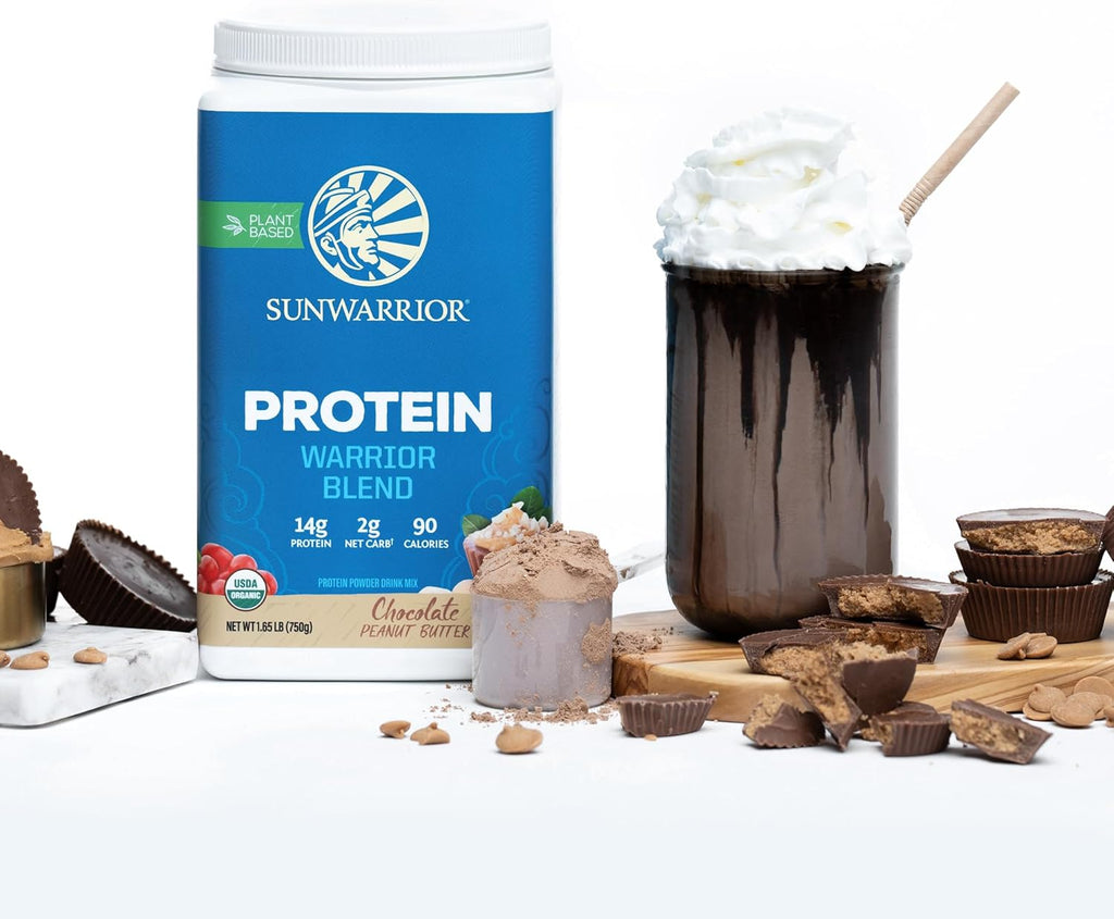 Organic Plant Based Protein Powder | Vegan Organic Protein Powder with BCAA Amino Acids & Hemp Seed Pea Blend | Non-GMO Soy Dairy Filler & Gluten Free (Chocolate Peanut Butter, 30 Servings)