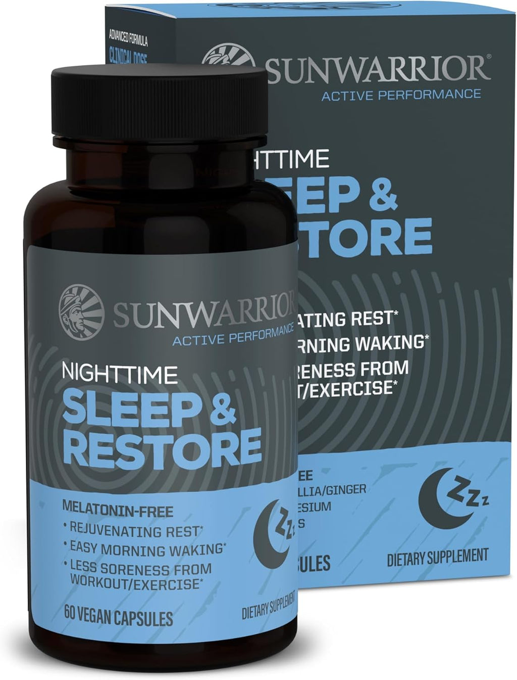 Sleep Support & Restore Capsules Melatonin-Free Sleep Aid for Deep Rest & Recovery Magnesium Chamomile Lemon Balm & Adaptogens for Relaxation Muscle Relief & Refreshing Mornings 60 Vegan Capsules
