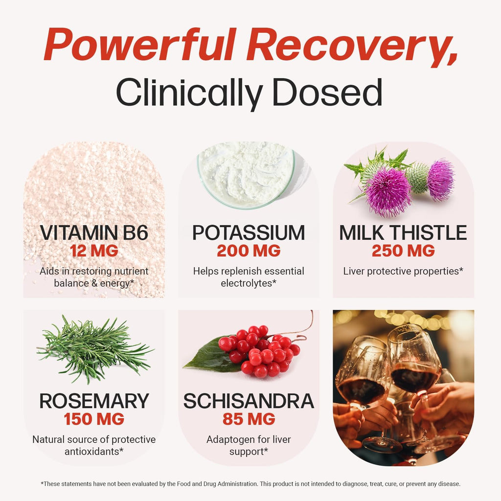 Life Happns Pour Decisions Liver Health Supplement with Milk Thistle, Vitamin B6, Electrolytes - Supports Hydration and Recovery, 60 Capsules