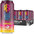 Gorilla Mind Energy Drink | Unmatched Energy · Amplified Focus | N-Acetyl-L-Tyrosine, Alpha-GPC, 200mg Caffeine, Uridine, Saffron | 0 Sugar Or Artificial Colors | 16oz, 12-Pack (Blackberry Lemonade)