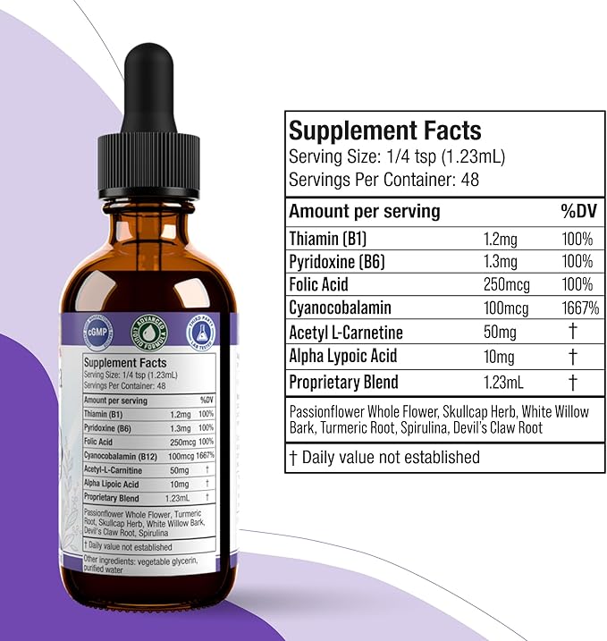 Nervestra - Nerve Health, with Alpha Lipoic Acid, to Bolster Nerve Health and Support Healthy Nerve Function - Alpha Lipoic Acid, Vitamin B6, White Willow Bark Turmeric Passionflower & More!