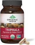 ORGANIC INDIA Triphala Capsules Organic - Herbal Supplement with Amla, Bibhitaki, Haritaki, Digestion & Colon Support, Immune System Support, Adaptogen, Vegan, USDA Certified Organic - 60 Capsules