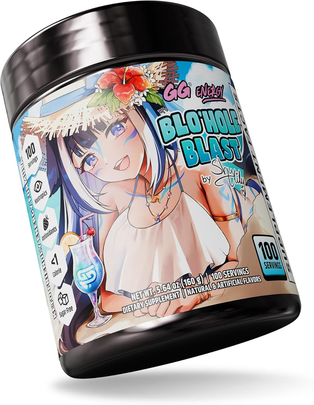Gamer Supps, Blo'hole Blast (100 Servings) - Keto Friendly Gaming Energy and Nootropic, Sugar Free Caffeine + Vitamins, Powder Drink