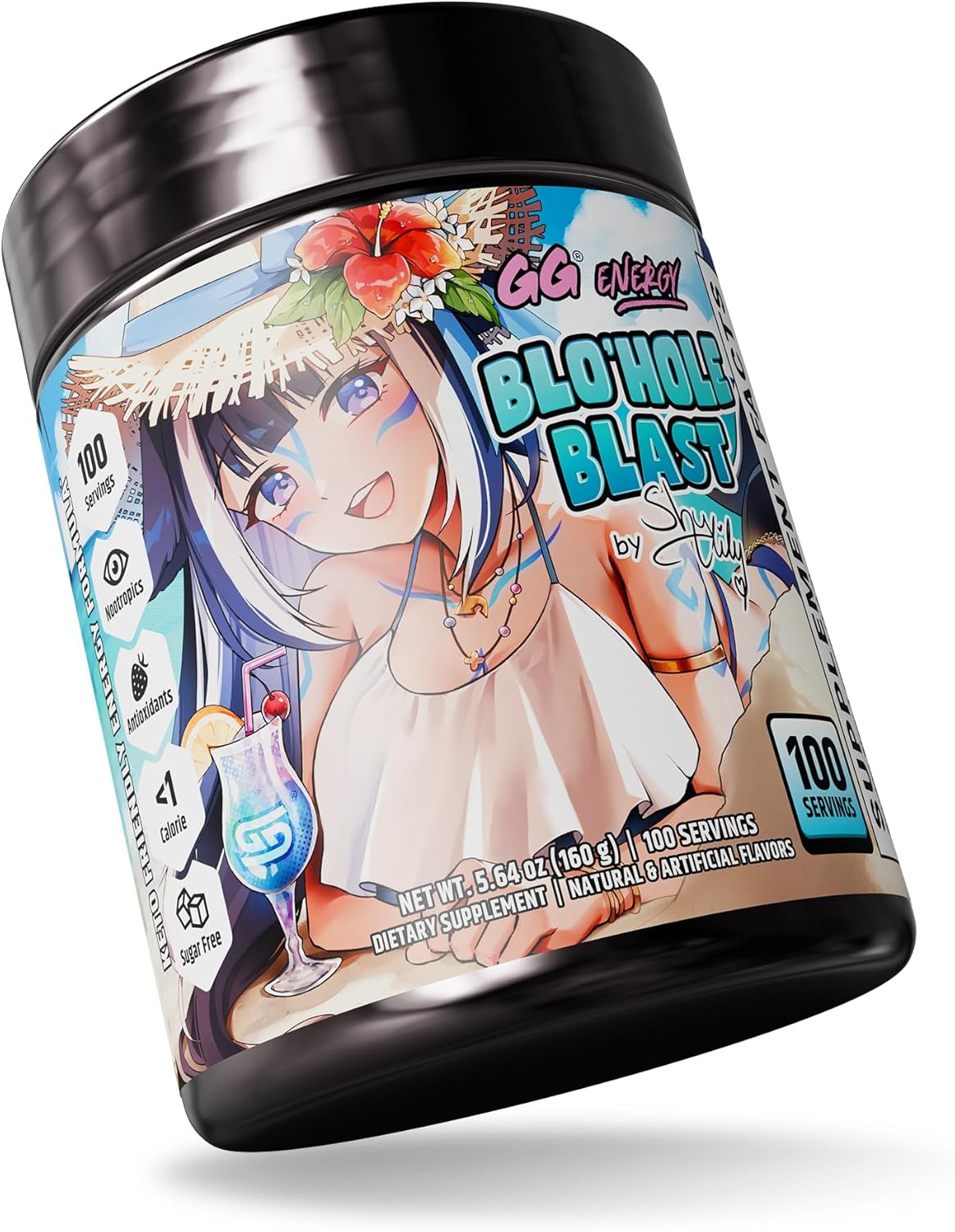 Gamer Supps, Blo'hole Blast (100 Servings) - Keto Friendly Gaming Energy and Nootropic, Sugar Free Caffeine + Vitamins, Powder Drink