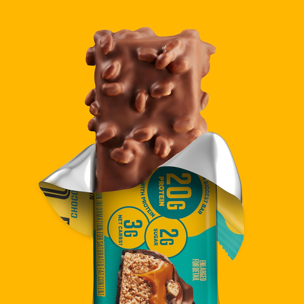 FULFIL Protein Bars, Chocolate Salted Caramel Flavored, Gluten Free with 20g Protein, Pantry Staples, 12 Count