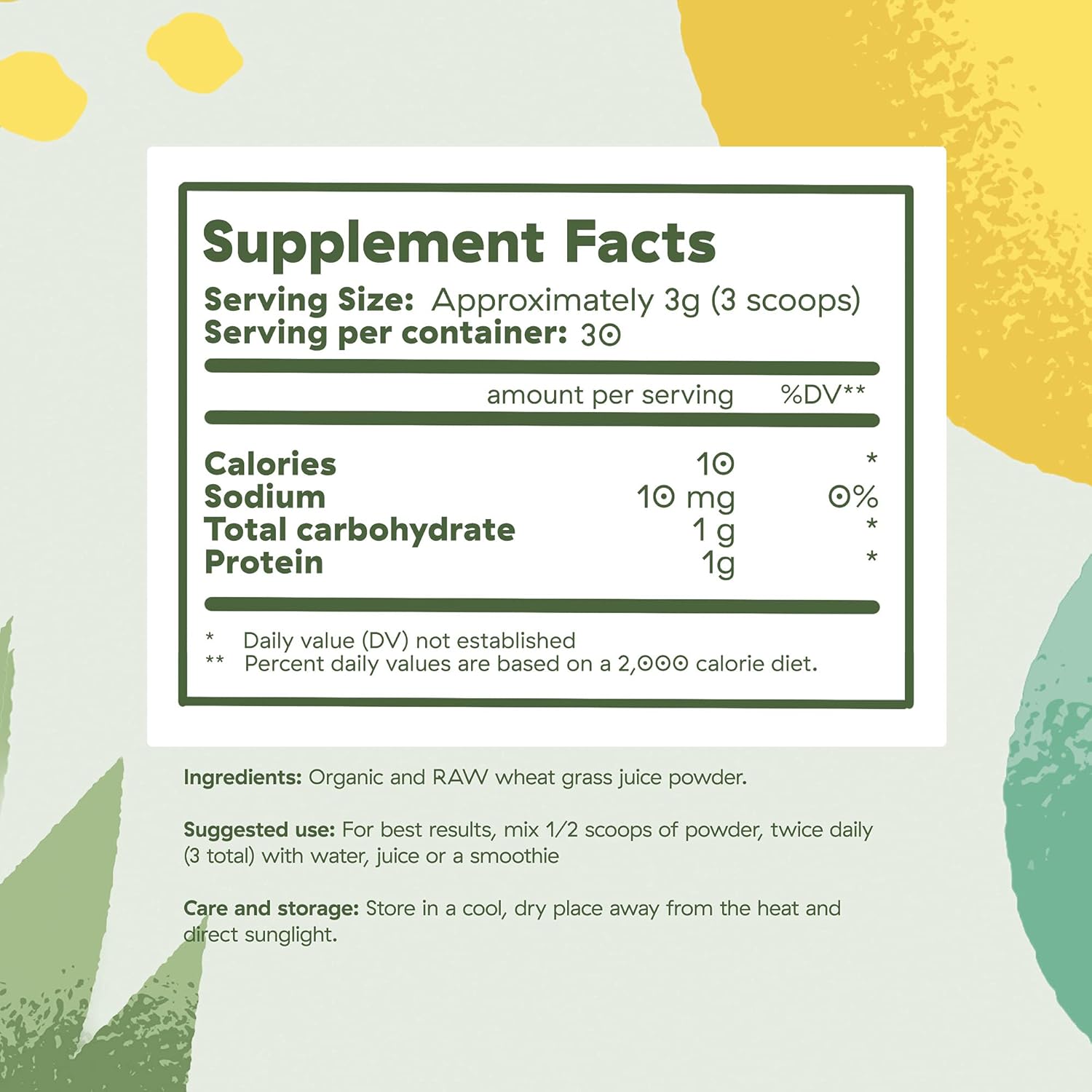 Brightcore Nutrition Sweet Wheat Wheatgrass Juice Powder, Easy-to-Mix Athletic Greens Powder for Digestive Health and Immune Boost, All-Natural Super Greens, 90 Grams