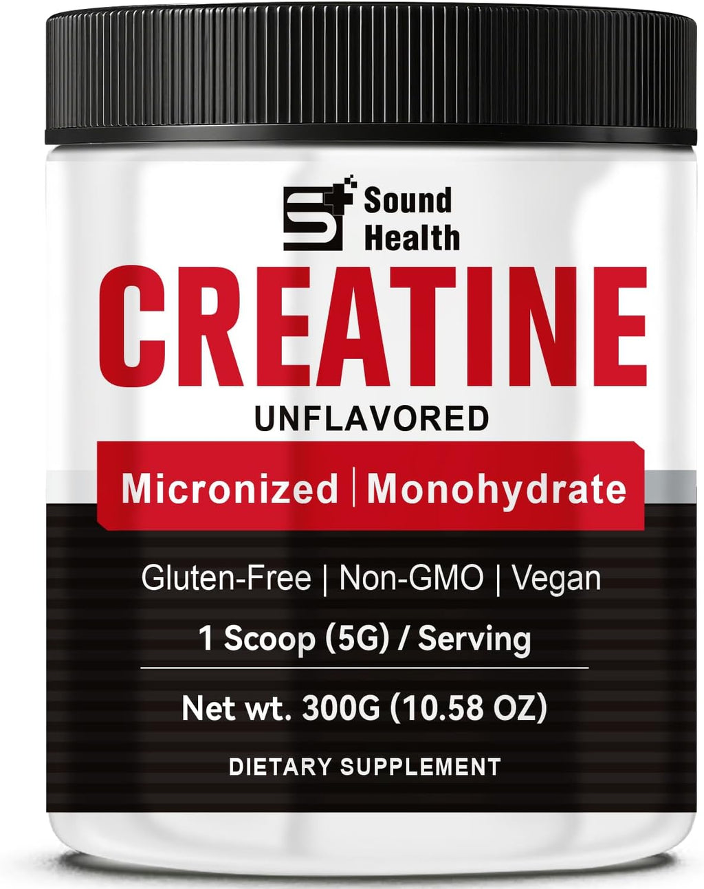 Creatine Monohydrate Powder 5000mg Pure Creatine Powder Monohydrate Micronized 300g (60 Servings) Unflavored Nutritional Supplements for Men & Women Sugar-Free,Vegan, Non-GMO with Scoop