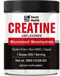 Creatine Monohydrate Powder 5000mg Pure Creatine Powder Monohydrate Micronized 300g (60 Servings) Unflavored Nutritional Supplements for Men & Women Sugar-Free,Vegan, Non-GMO with Scoop