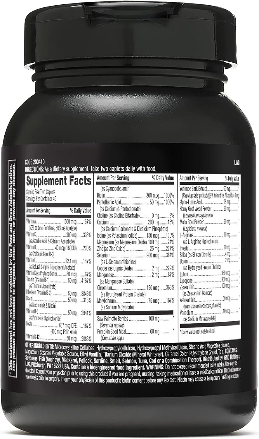GNC Mega Men Prostate and Virility Multivitamin, Supports Optimal Sexual Health and Prostate Health, 90 Count