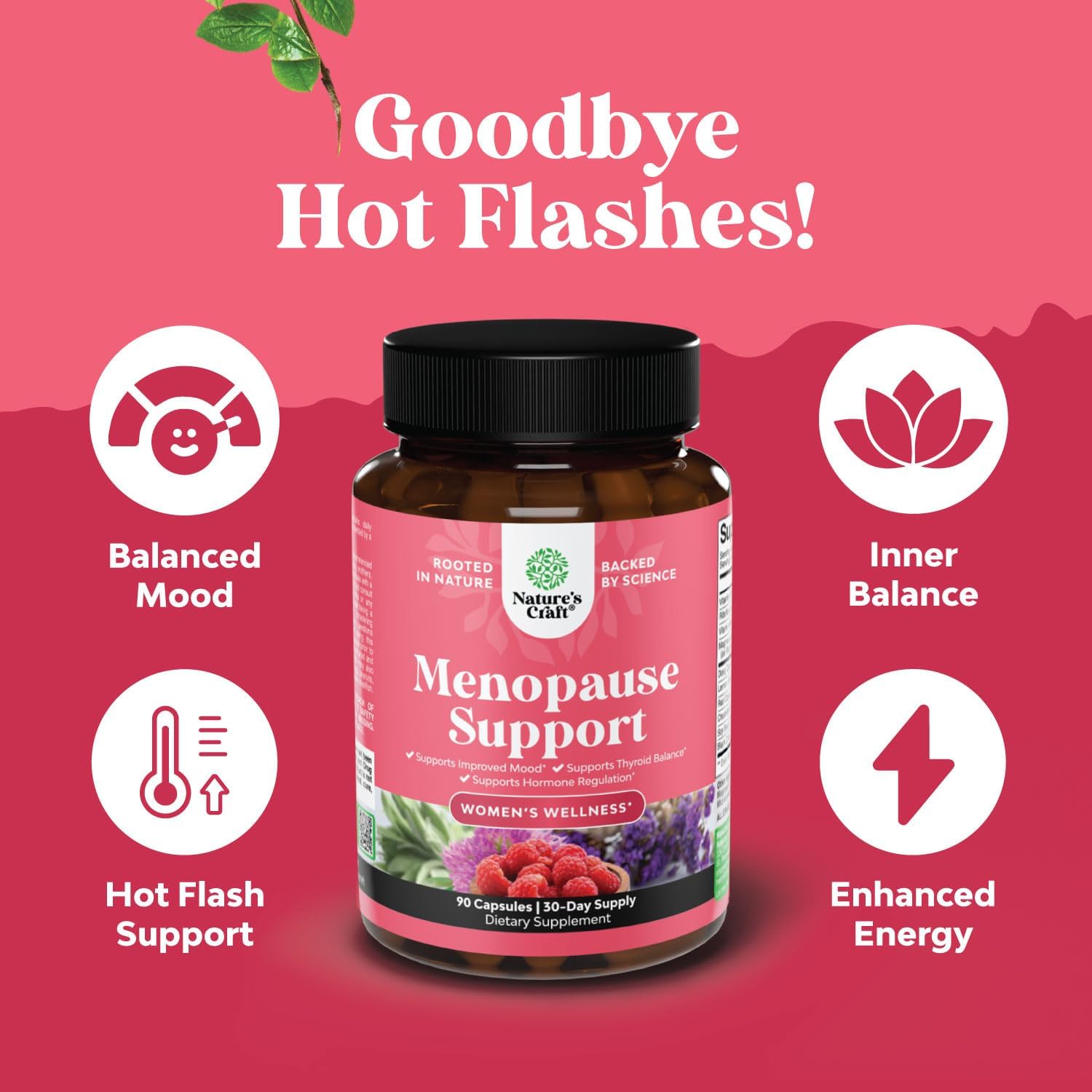 Bundle of Complete Herbal Menopause Supplement for Women for Night Sweats Mood and More with Dong Quai Vitex Chaste Berry and Black Cohosh and Extra Strength Diindolylmethane DIM Supplement - DIM Comp