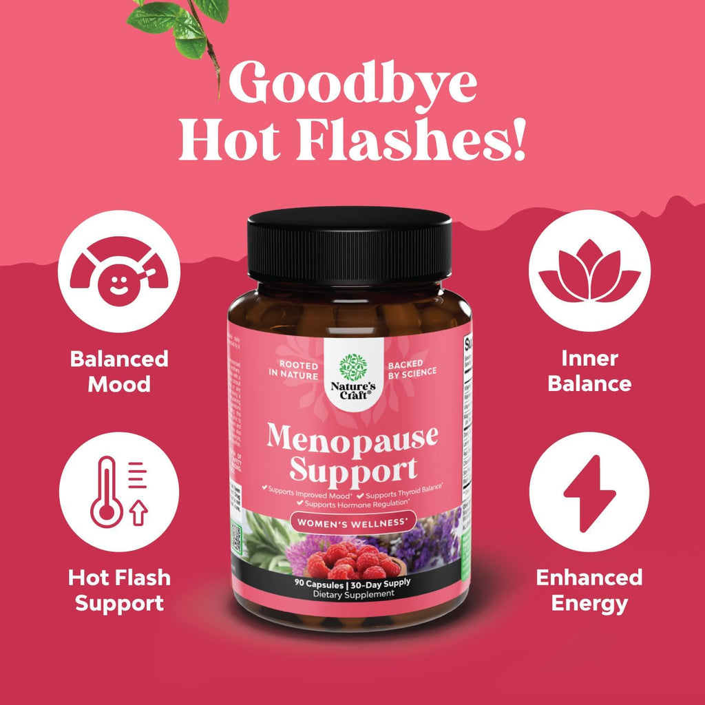 Bundle of Complete Herbal Menopause Supplement for Women for Night Sweats Mood and More with Dong Quai Vitex Chaste Berry and Herbal Thyroid Support Complex Mood Enhancer Energy Supplement for Thyroid