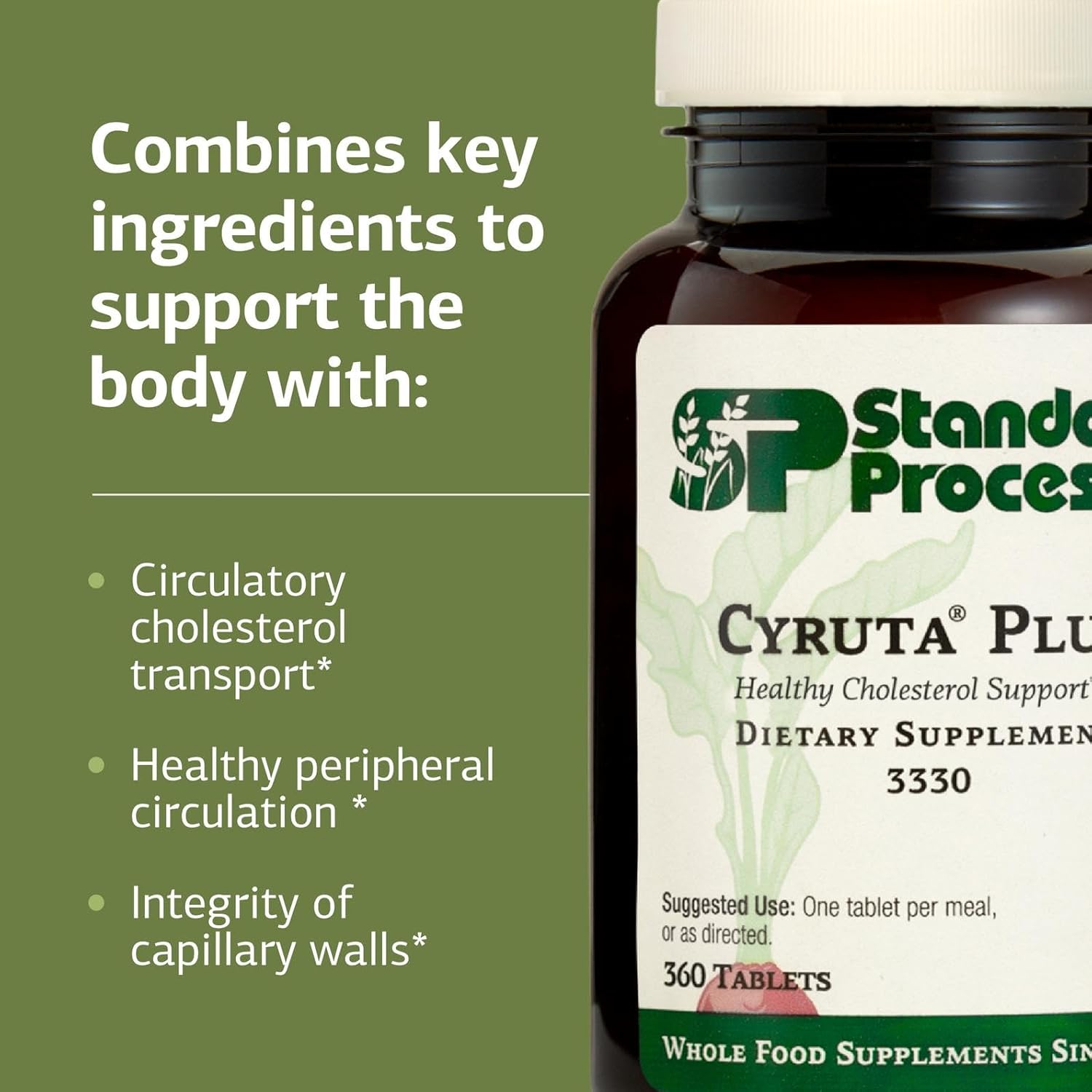 Standard Process Inc. Cyruta Plus - Whole Food Supplements, Immune Support, Heart Health with Ascorbic Acid, and Oat Flour - 360 Tablets