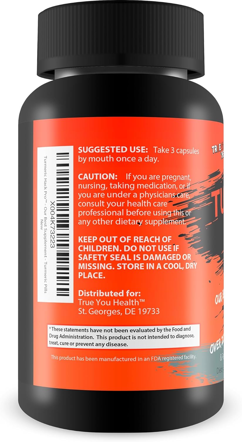 Turmeric Hack Pro - Our Best Super High Absorption Turmeric Curcumin With Black Pepper, Cinnamon, Ginger, Berberine & More! Extra Strength Turmeric And Cinnamon Hack Turmeric Trick Turmeric Supplement