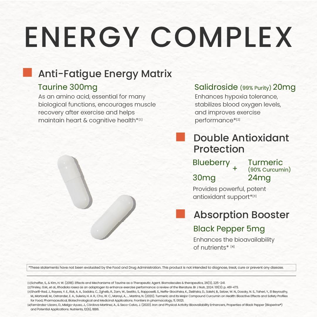 Women's Energy & Immune Complex | Energy Production, Fatigue Relief, Immune Health, Antioxidant Support | Vegan, Non-GMO, Made in USA, 90 Servings
