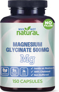 Why Not Natural Magnesium Glycinate 500 mg Capsules Supplement - Vegan, No Filler - Supports Sleep and Relaxation