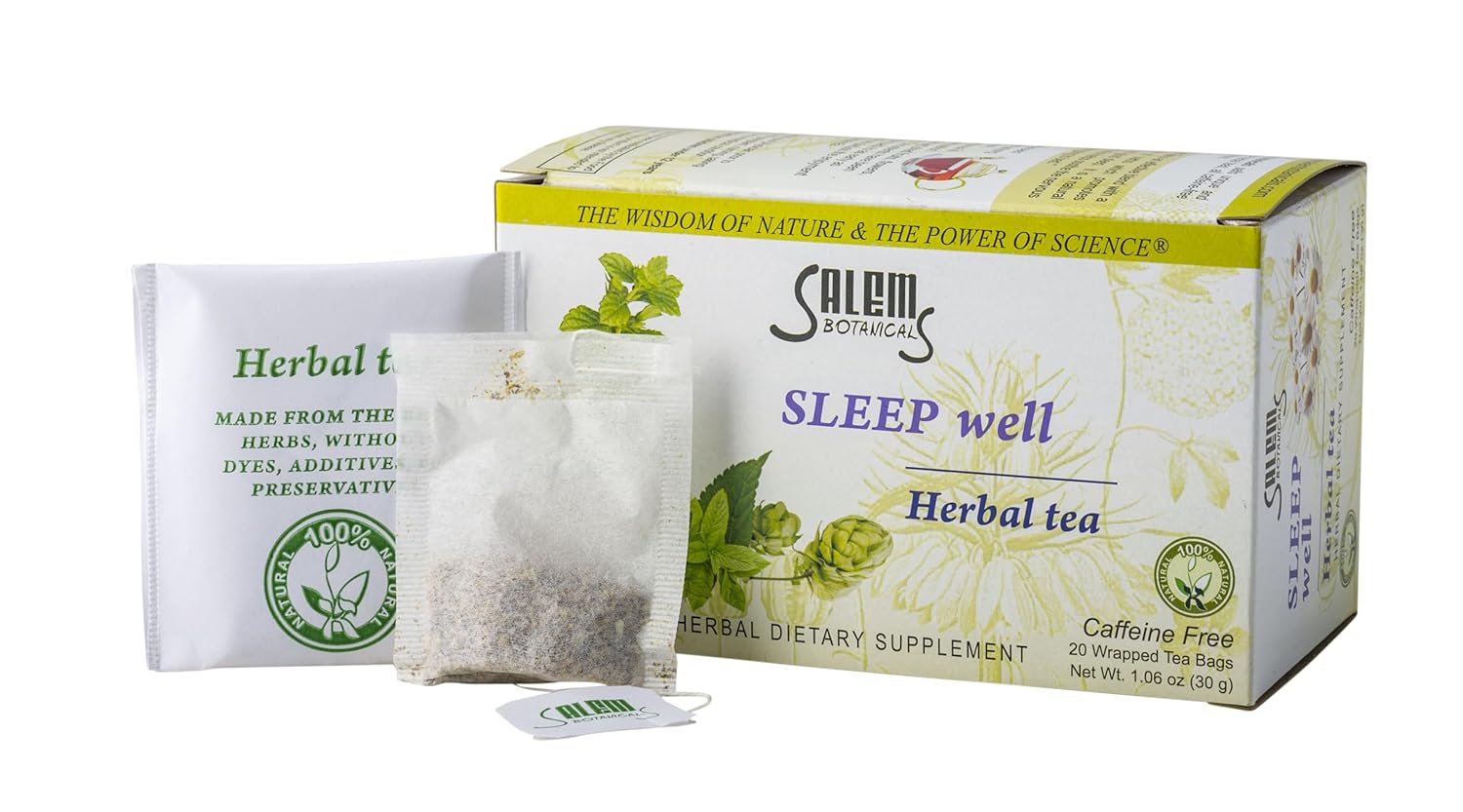 Salem Botanicals Herbal Tea, Sleep Well, 20 Count