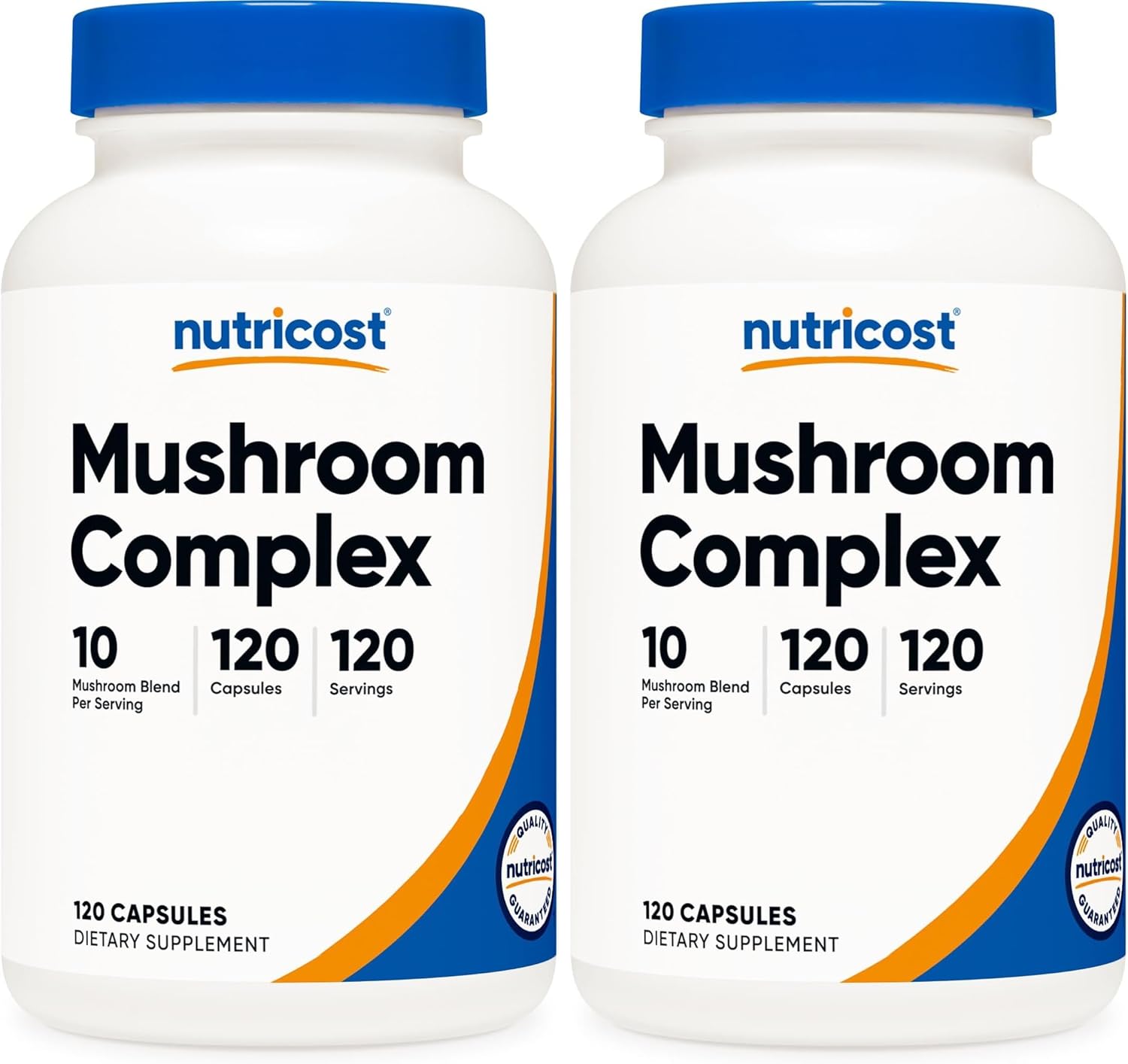 Nutricost Mushroom Complex Supplement, 120 Capsules - 10 Mushroom Blend (with Reishi, Maitake, Shiitake, Lion's Mane, and More) - Non-GMO and Gluten Free (Pack of 2)