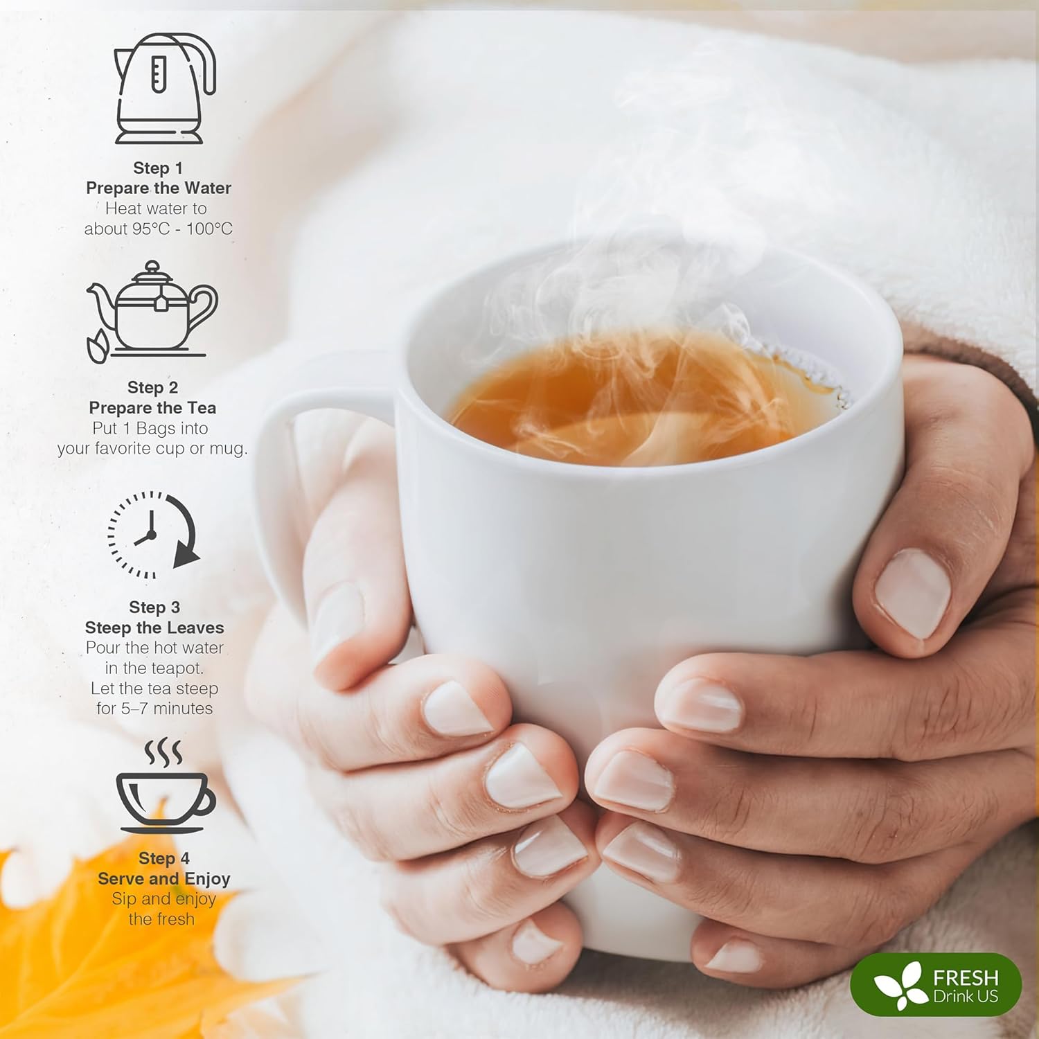 FreshDrinkUS, Premium 135 Tea Bags Men Super Detox Tea – Herbal Blend with Senna, Dandelion Root, Ginger, Peppermint & More – 100% Natural, Sugar-Free. Caffeine-Free. Gluten-Free. Vegan