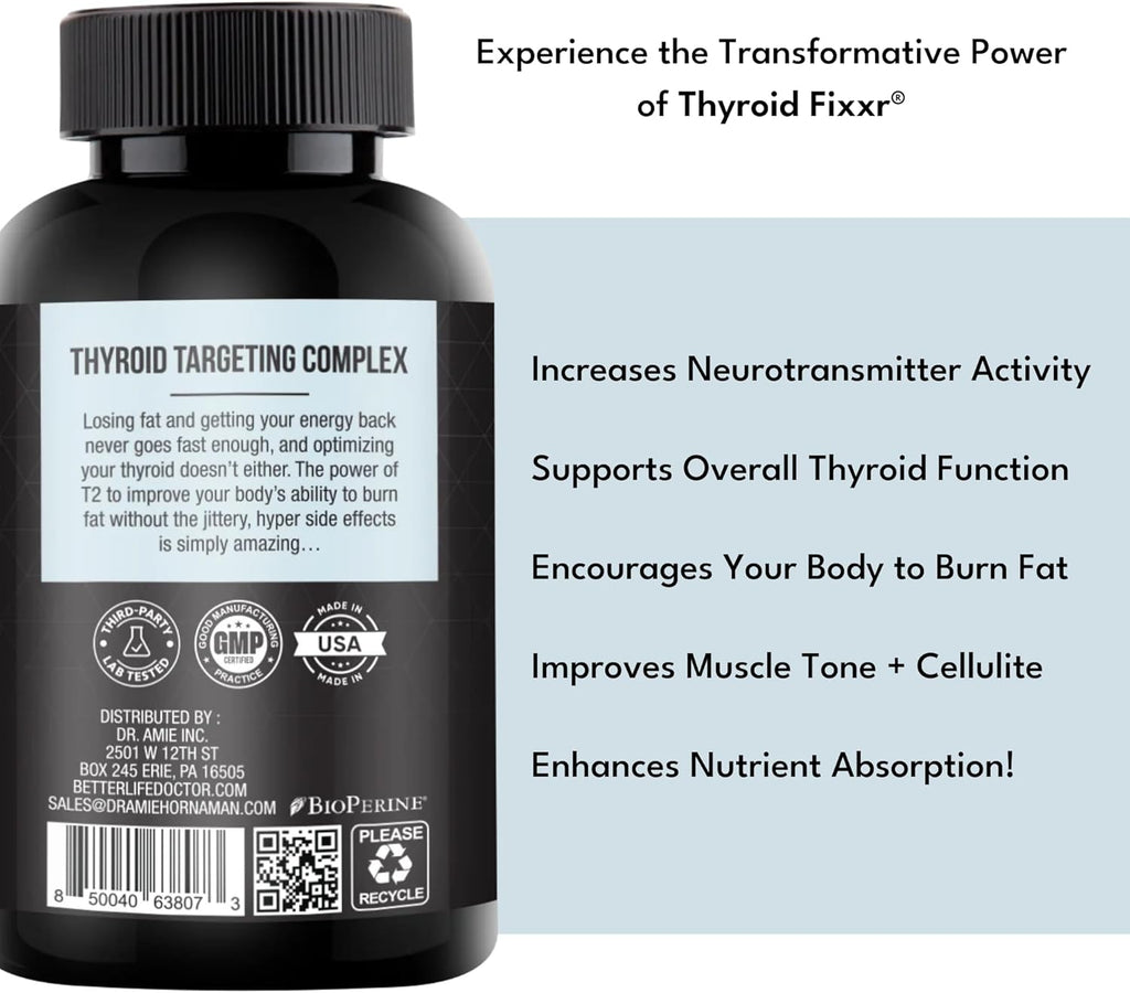 Thyroid Support by Dr. Amie | T2 Thyroid Supplement | 30 Day Supply, 60 Capsules