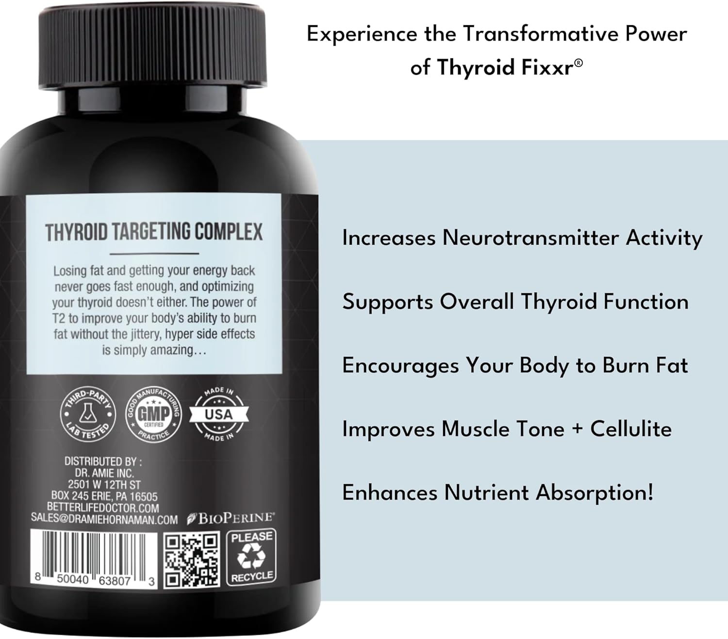 Thyroid Support by Dr. Amie | T2 Thyroid Supplement | 30 Day Supply, 60 Capsules