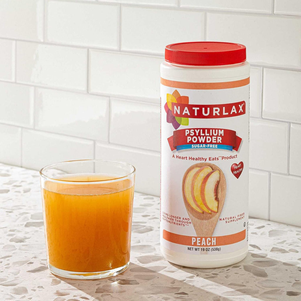 Sugar-Free Psyllium Husk Fiber Powder, Peach Flavored 19 oz