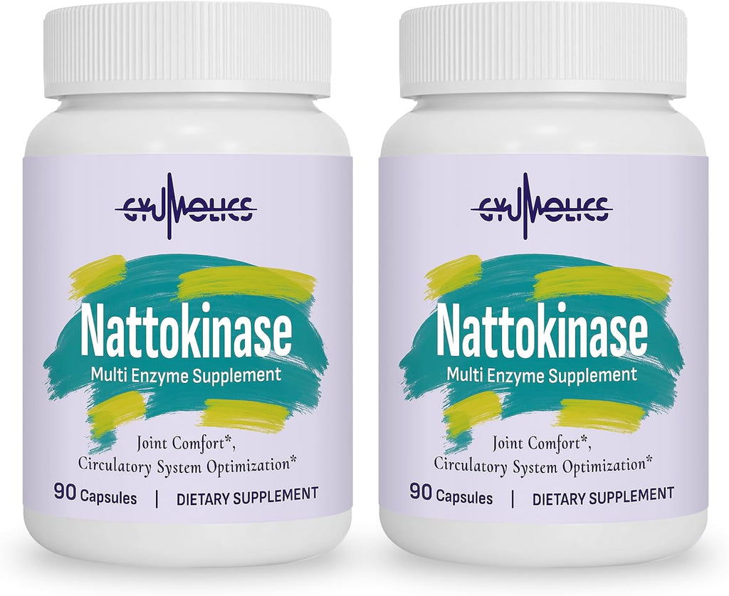 Nattokinase Supplement 10000FU with Organic Nattokinase, Serrapeptase, Bromelain, Curcumin, Vitamin E & Ginseng, Movement Comfort, 180 Capsules