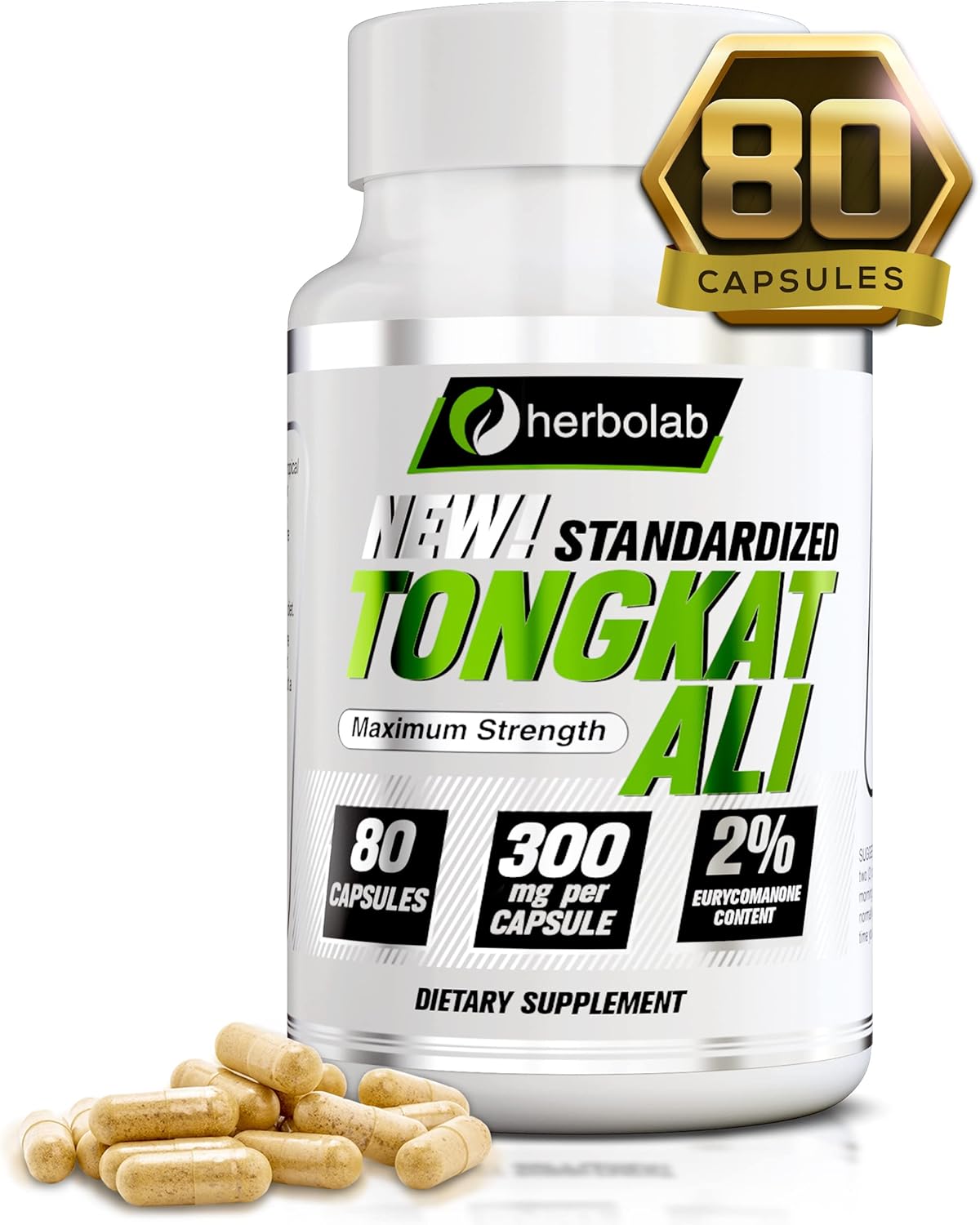 Tongkat Ali For Men Root Supplement 200:1, Standardized to 2% Eurycomanone, 1200mg, 30 Day Supply, Longjack Tongkat Ali for Men, Eurycoma Longifolia Extract Powder Capsules, Malaysian Ginseng