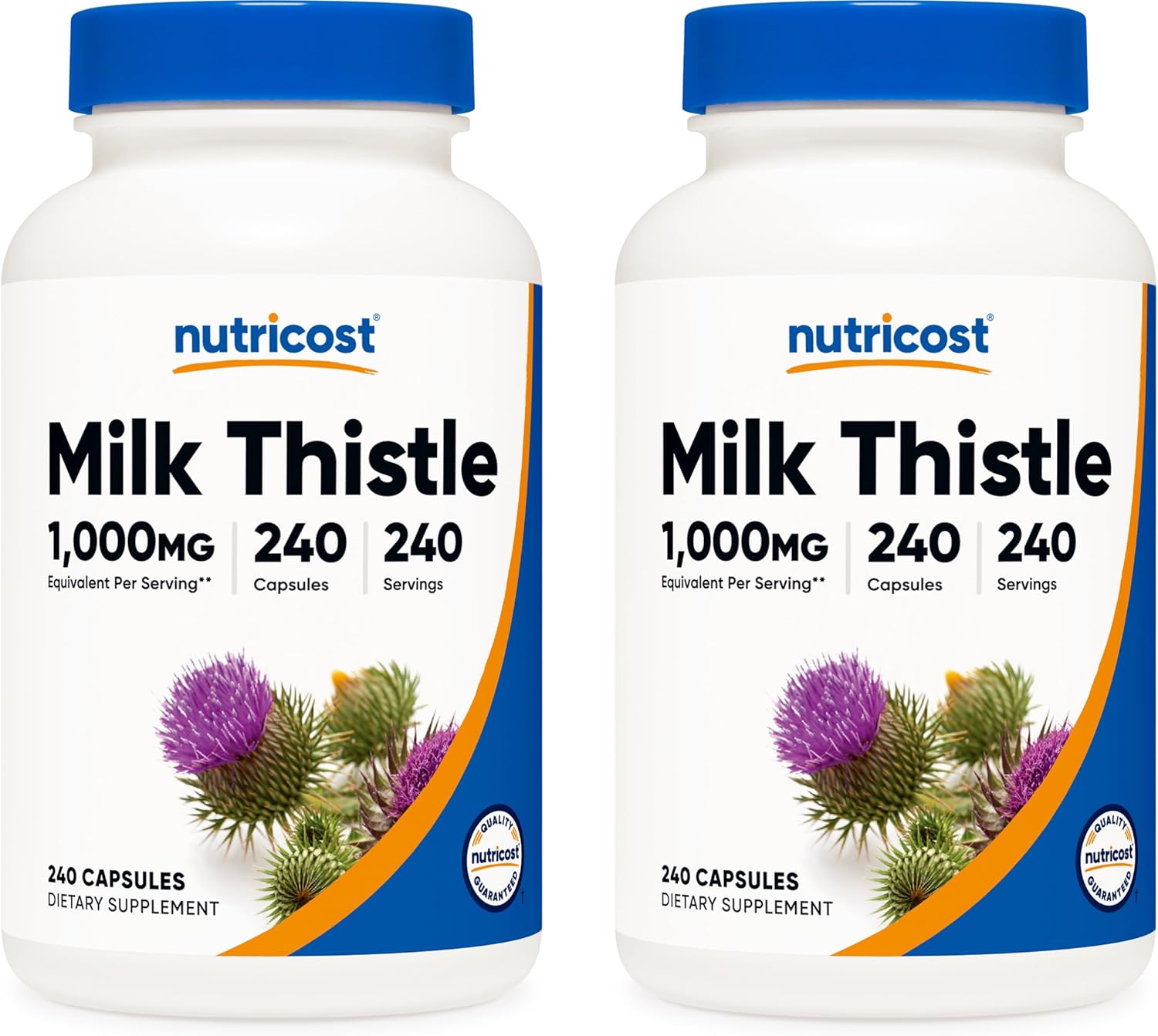 Nutricost Milk Thistle 1,000mg Equivalent, 240 Capsules (2 Pack) - 250mg of 4:1 Extract - Vegan, Non-GMO and Gluten Free