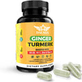 Ginger Turmeric Supplements – Boosted with Piperine, Vitamin D3, Vitamin C, Zinc & Orange | Joint, Gut & Skin Health Support | 60 Capsules | Ayurvedic
