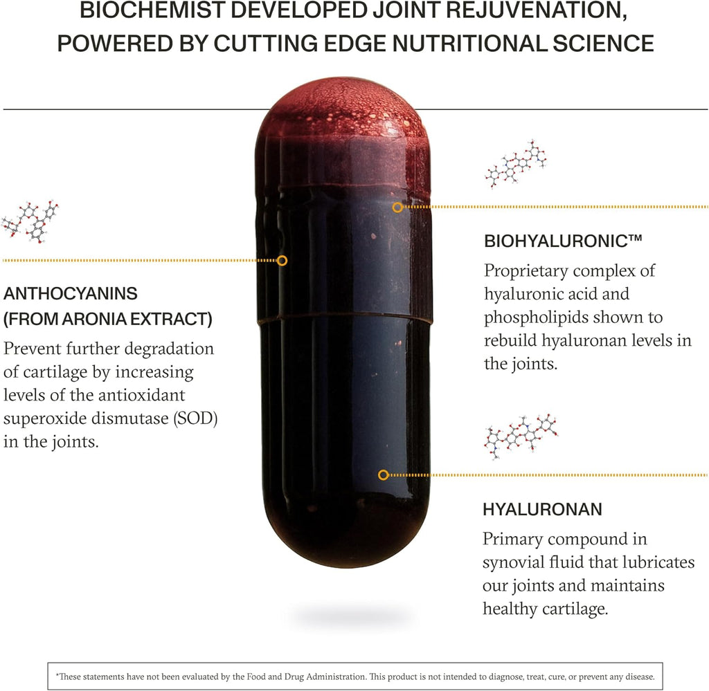 Synchro - Rejuve Joint Support Supplement, Non-GMO Cartilage and Joint Support, Joint Supplement with Hyaluronic Acid and Anthocyanins, 60 Joint Health Supplement Capsules