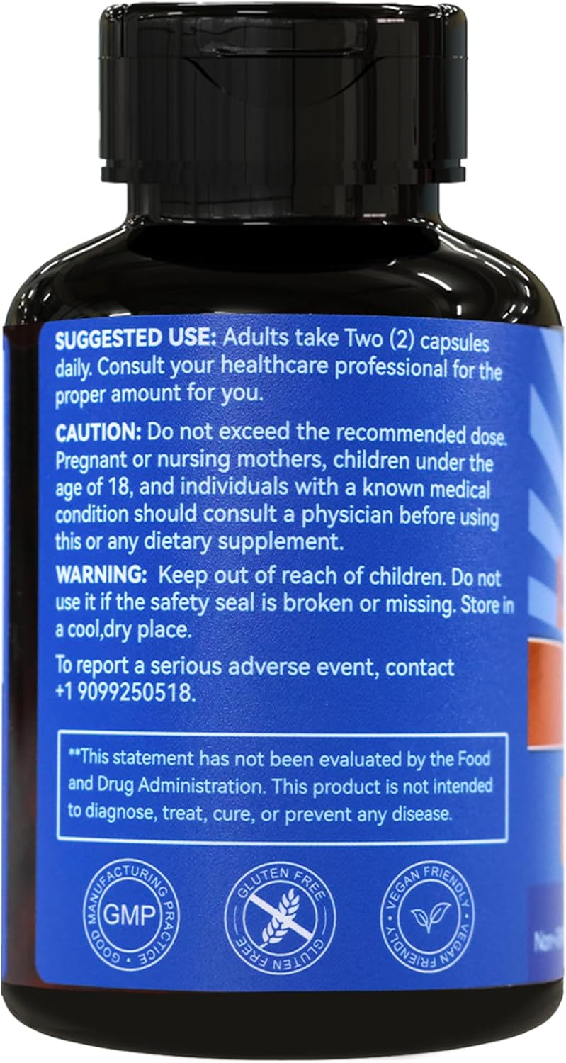 Alpha Lipoic Acid Supplement, Alpha Lipoic Acid 600mg Per Serving, Vegan, Gluten Free, Non-GMO ALA Supplement, 60 Vegetable Capsules