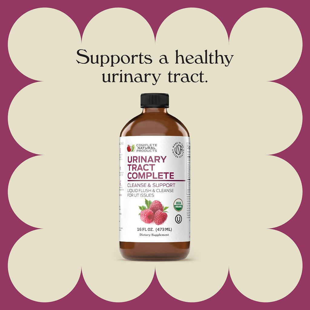 Complete Natural Products Urinary Tract Complete 16oz - Liquid Supplement for Urinary Tract Health with Organic Cranberry, D-Mannose, Beet Root, Fennel Seed, and Turmeric