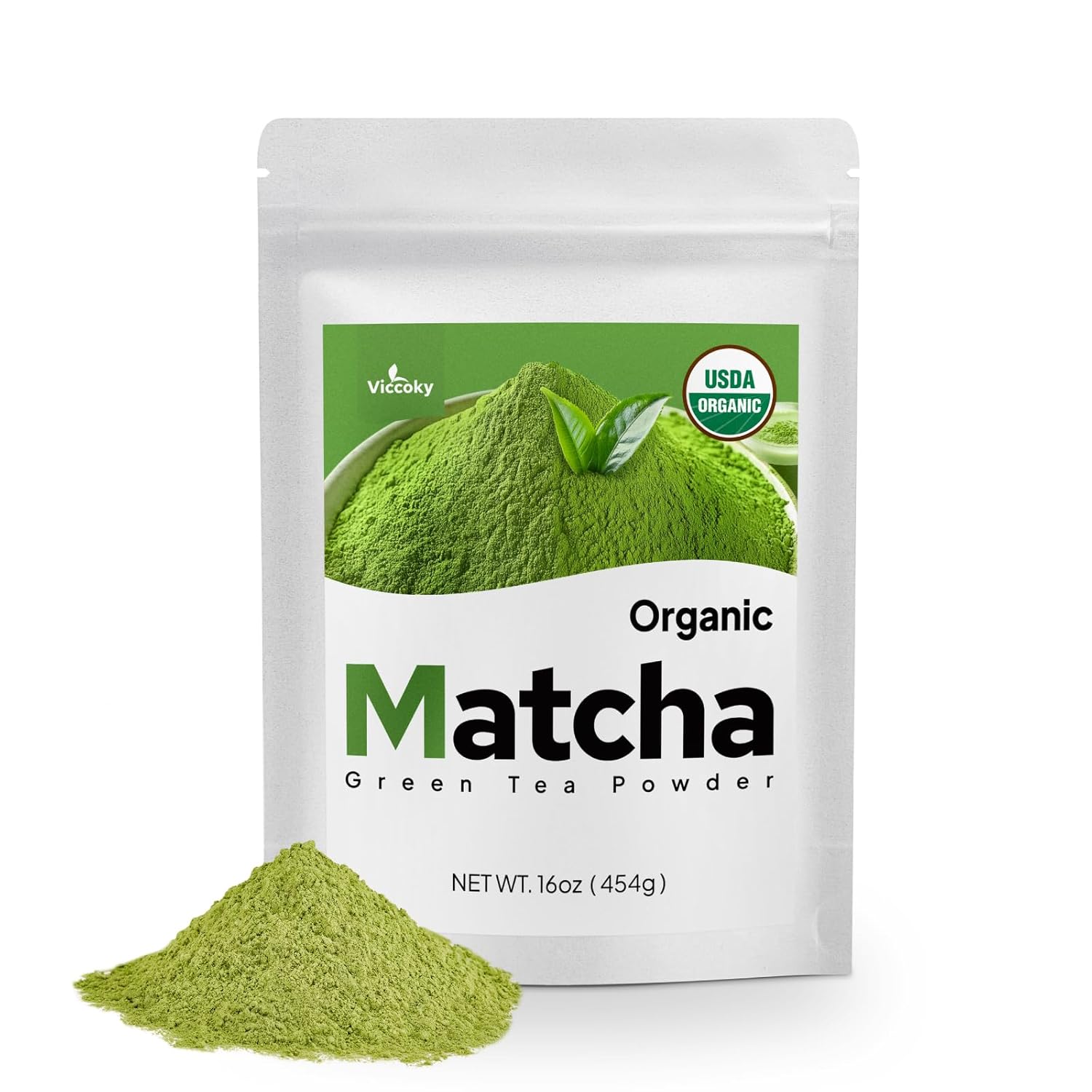 Premium Organic Matcha Powder 16oz | Culinary Grade | Pure | Sugar-Free | Additive-Free | Matcha Green Tea Powder for Baking, Lattes and Smoothies