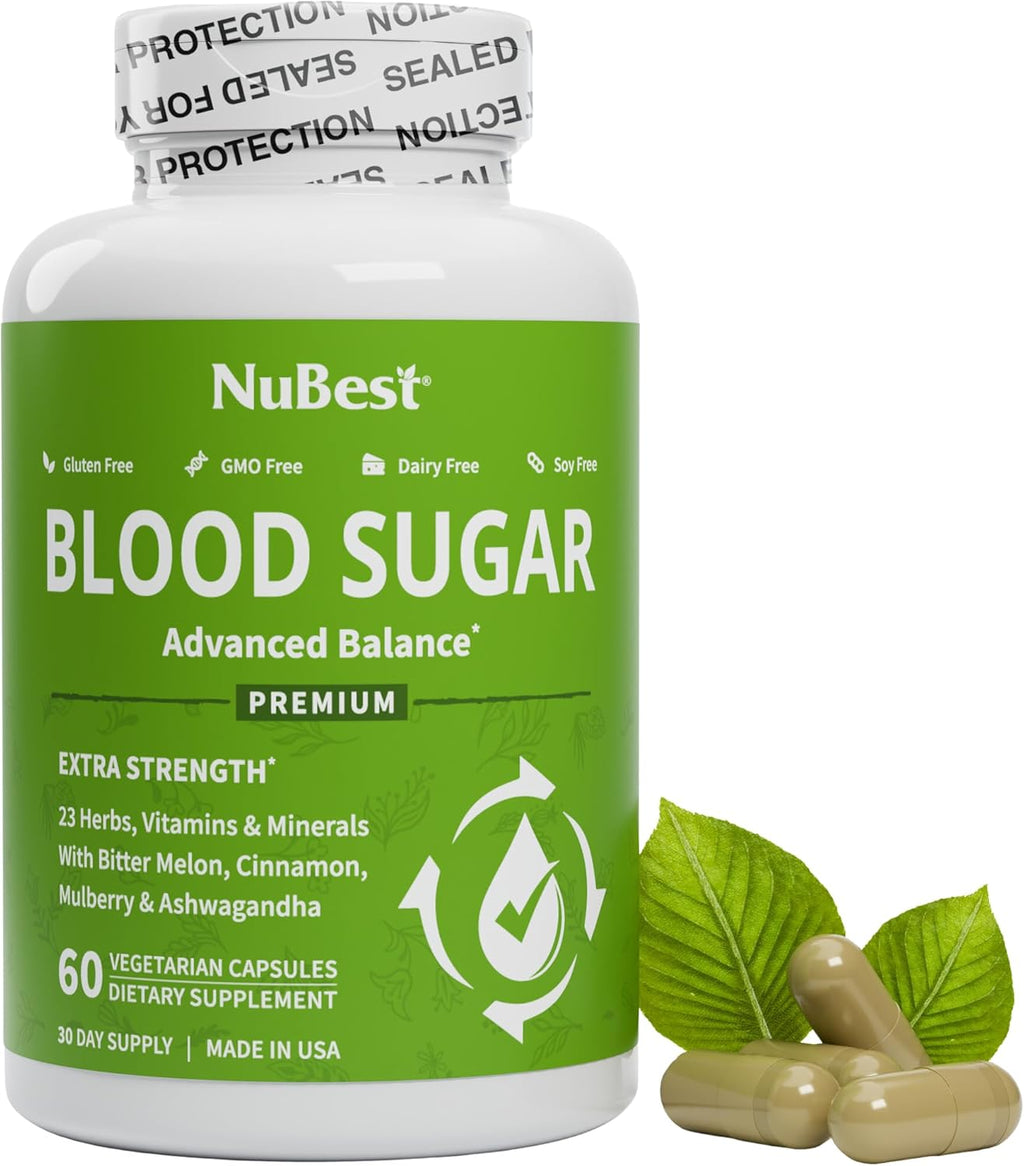 Blood Sugar - Advanced Formula with Bitter Melon, Ashwagandha, Cinnamon, Chromium, Magnesium, Vitamins, Alpha Lipoic Acid, Cayenne Pepper & More | Pack 2