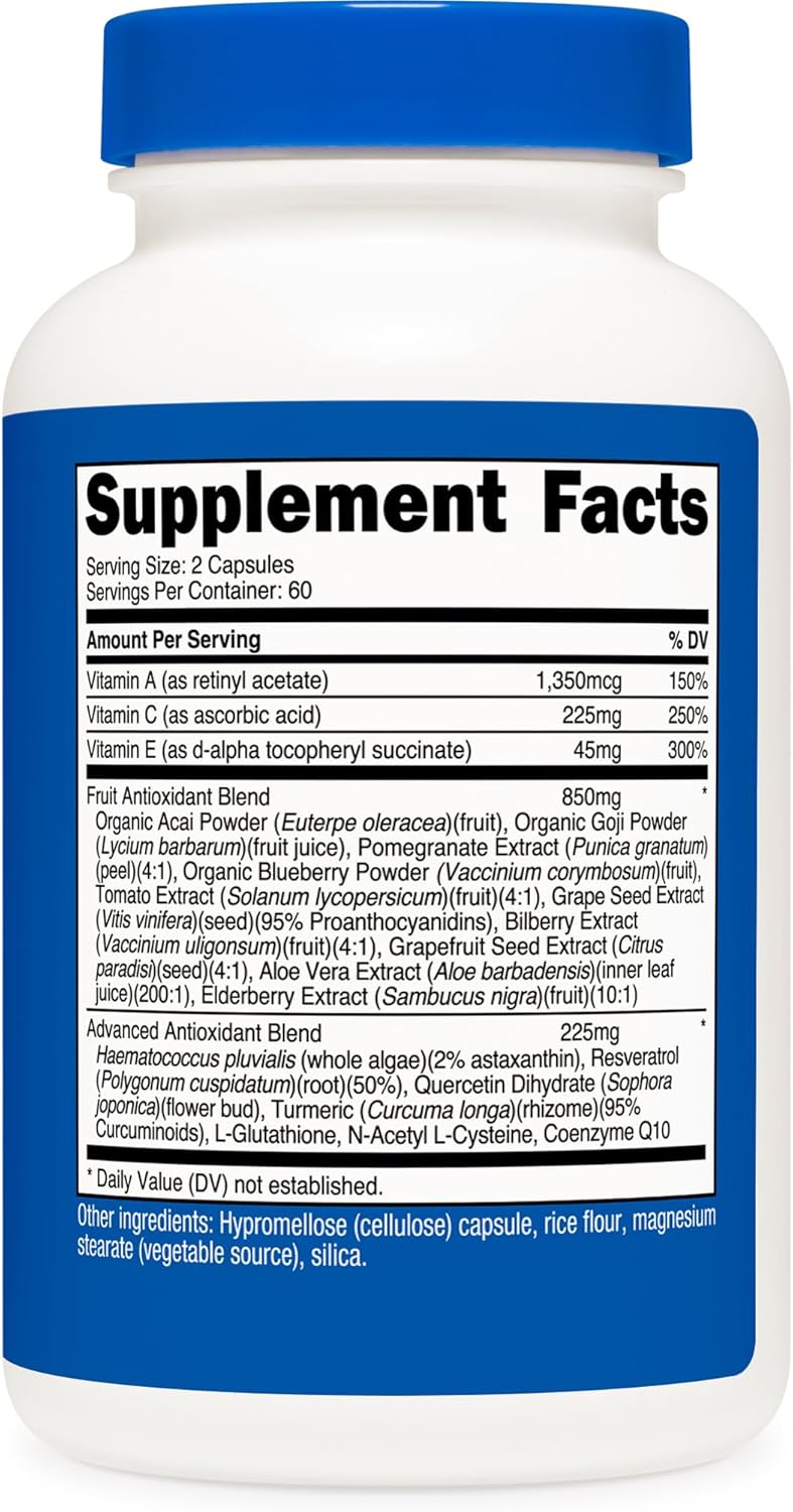 Nutricost Super Antioxidants (1000mg) 120 Capsules - Antioxidant Supplement for Men and Women, 60 Servings