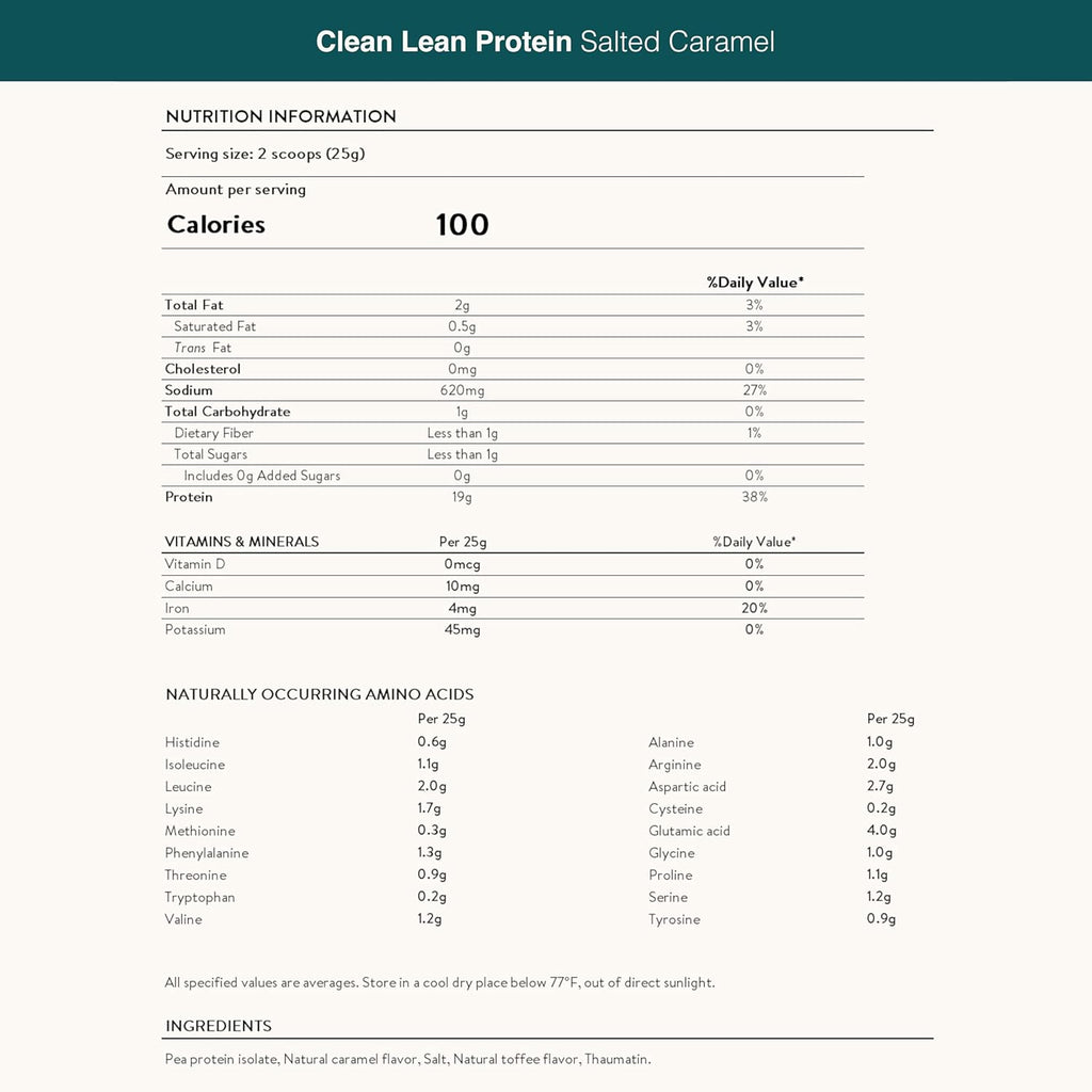 Nuzest - Vegan Pea Protein Powder - Clean Lean Protein, Premium Plant Based Protein Powder, Dairy Free, Gluten Free, GMO Free Protein Shake, Salted Caramel, 8.8 oz