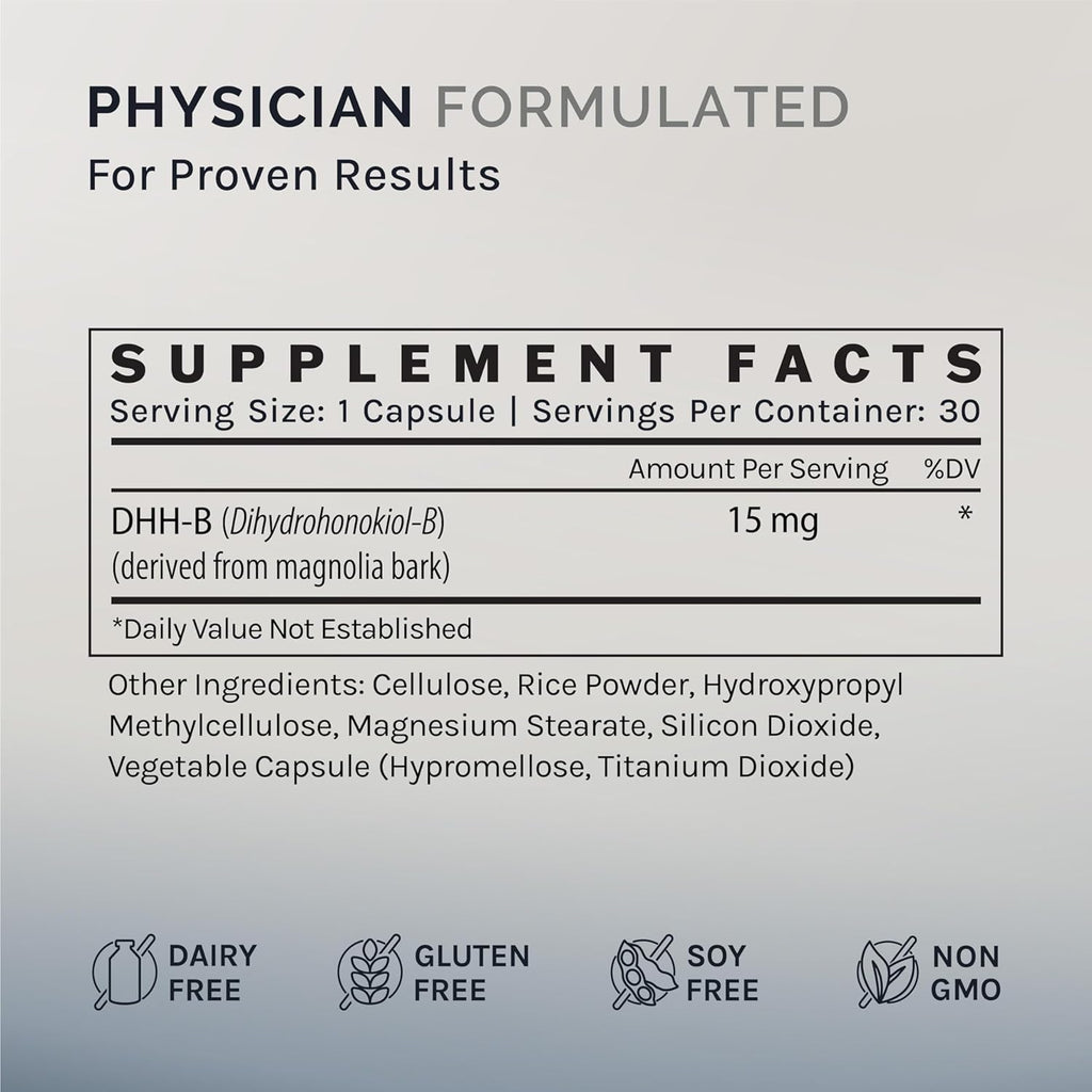 InfiniWell DHH-B Max - 15mg DHH-B Mood Support Supplement - 20x More Potent Than Standard Magnolia Bark Extract - Promote Relaxation, Calm, Cognitive Clarity & a Healthy REM Sleep Cycle (30 Capsules)