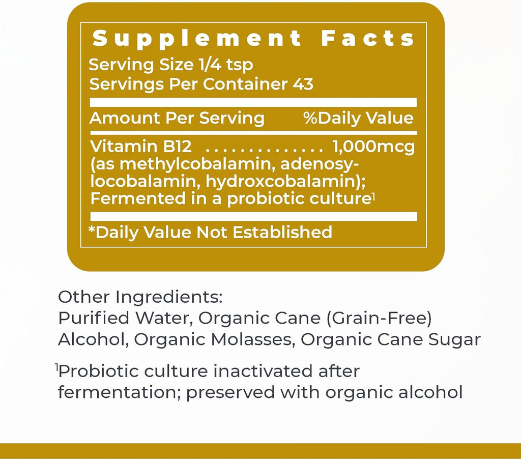 Premier Research Labs B12-ND - Vitamin B12 Liquid, B12 Sublingual, B12 Vitamins, B12 Drops, B-12 Tincture with Methylcobalamin, Adenosylocobalamin, Hydroxcobalamin, 1000 mcg B12 Per Serving - 2 Fl Oz