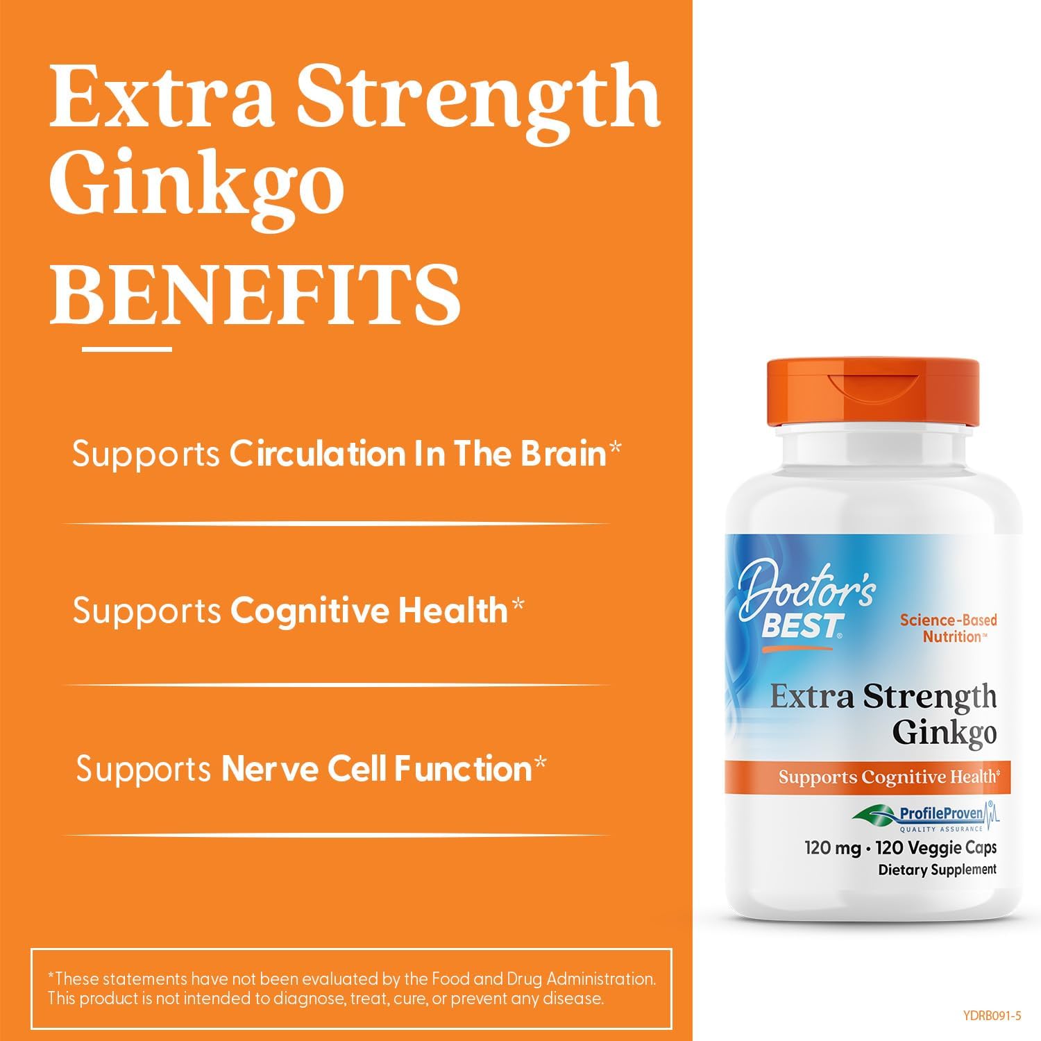 Doctor's Best Extra Strength Ginkgo, Non-GMO, Gluten Free, Vegan, Soy Free, Promotes Mental Function and Memory, 120 mg, 120 Count (Pack of 1)